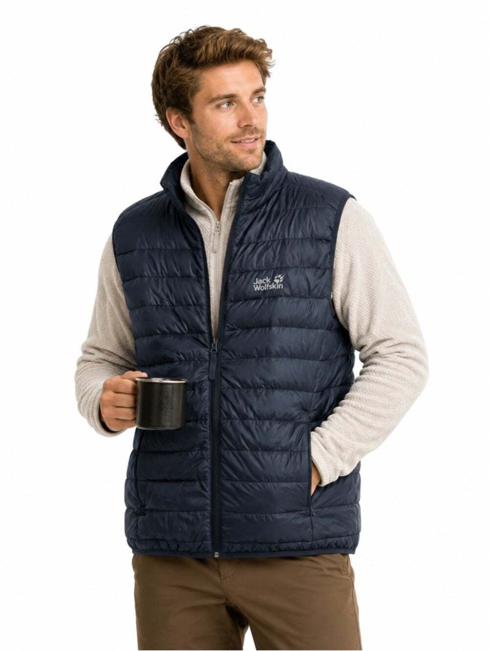 Jack Wolfskin Dark Blue Quilted Vest Womens Small OutdoorCore